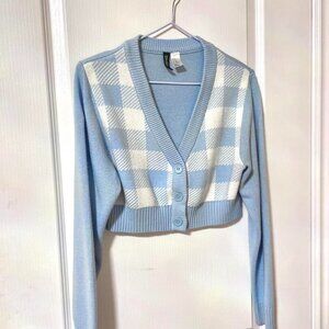 baby blue patterned cardigan